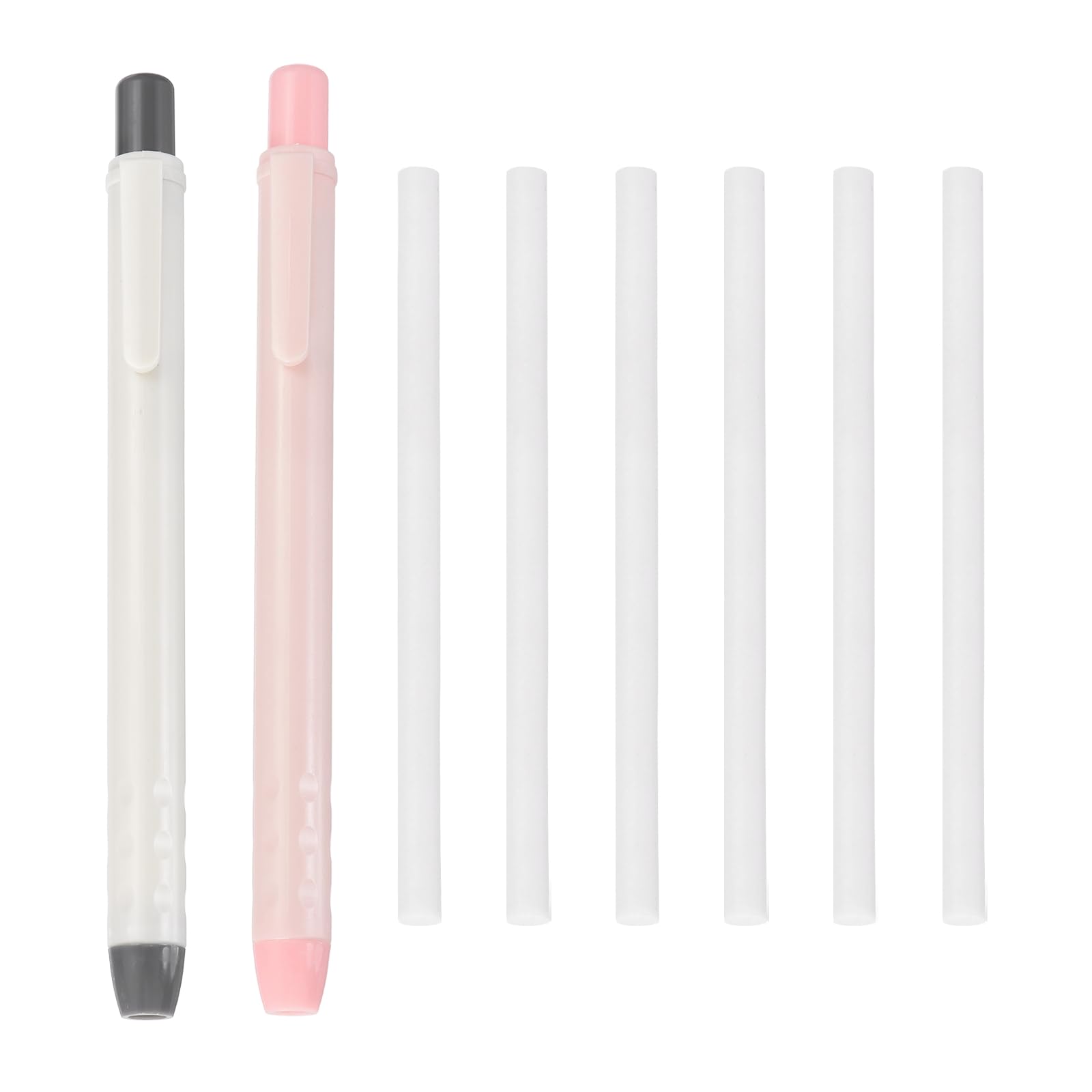 PATIKIL 2+6Pcs Retractable Eraser Pen, Soft Cute Pencil Erasers with 6 Replacement Rubber Refills for Office Home Writing Painting Sketching Teacher Pencils, Light Blue/Light Green TPE โ image 1