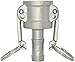 NPTSSFe Camlock Quick Connect Coupling, C Trash Pump Adapter Female Camlock, 316 Stainless Steel, 2-Pack (1-1/4 inch)