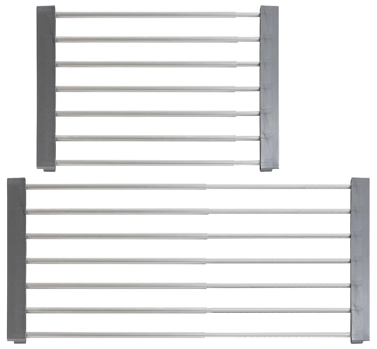 Rosenstein & Söhne Kühlschrankregal: 2er-Set Universal-Einlegeboden für Kühlschrank, ausziehbar bis 60 cm (Einlegeboden Kühlschrank Gitter, Teiler, Regal)