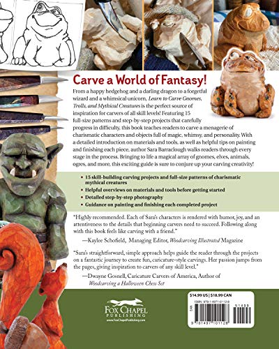 Learn to Carve Gnomes, Trolls, and Mythical Creatures: 15 Simple Step-by-Step Projects (Fox Chapel Publishing) Woodcarving Plans & Instructions for a Unicorn, Wizard, Dragon, Elf, Toad, Owl, and More - Image 2