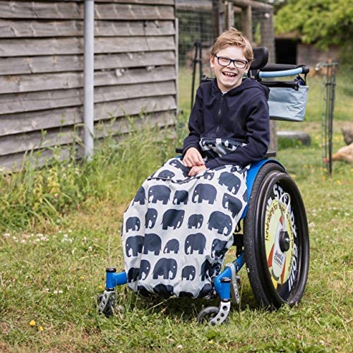 Bundlebean Funda acogedora para silla de ruedas infantil - Nailon impermeable con forro polar, bolsa frontal para calentar las manos, correas ajustables - Ajuste universal para silla de ruedas y