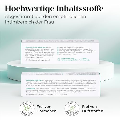 DÖDERLEIN® Schutzsalbe INTIM – Schutz & Pflege für den äußeren Intimbereich – Bei Reibung & Hautreizung – Mit 9,4% Dexpanthenol & Milchsäure – pH-Balance – Ohne Duft- & Konservierungsstoffe – 75 ml