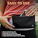 Running Buddy Fanny Pack Waist Bag - Magnetic Closure Workout Belt - Water-Resistant Pocket for Belt Bag Essentials - Side-Zipper Headphone Port for Fanny Packs for Women - XXL, Black, 7 x 4 in