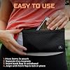 Running Buddy Fanny Pack Waist Bag - Magnetic Closure Workout Belt - Water-Resistant Pocket for Belt Bag Essentials - Side-Zipper Headphone Port for Fanny Packs for Women - XXL, Black, 7 x 4 in