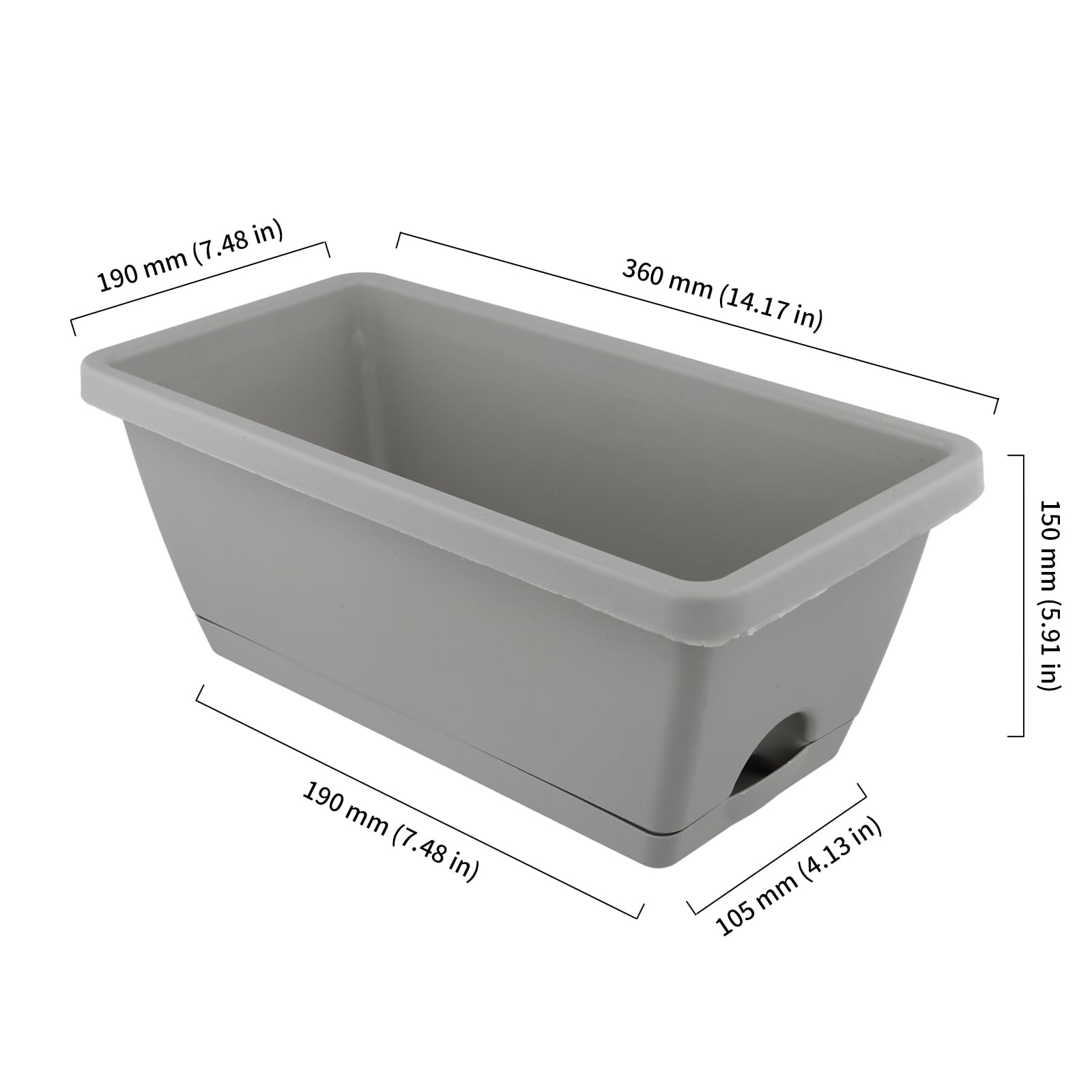 CHUENHEI Balkonkasten Set - 6 Pflanzkästen 36x19x15 Cm Mit Untersetzern