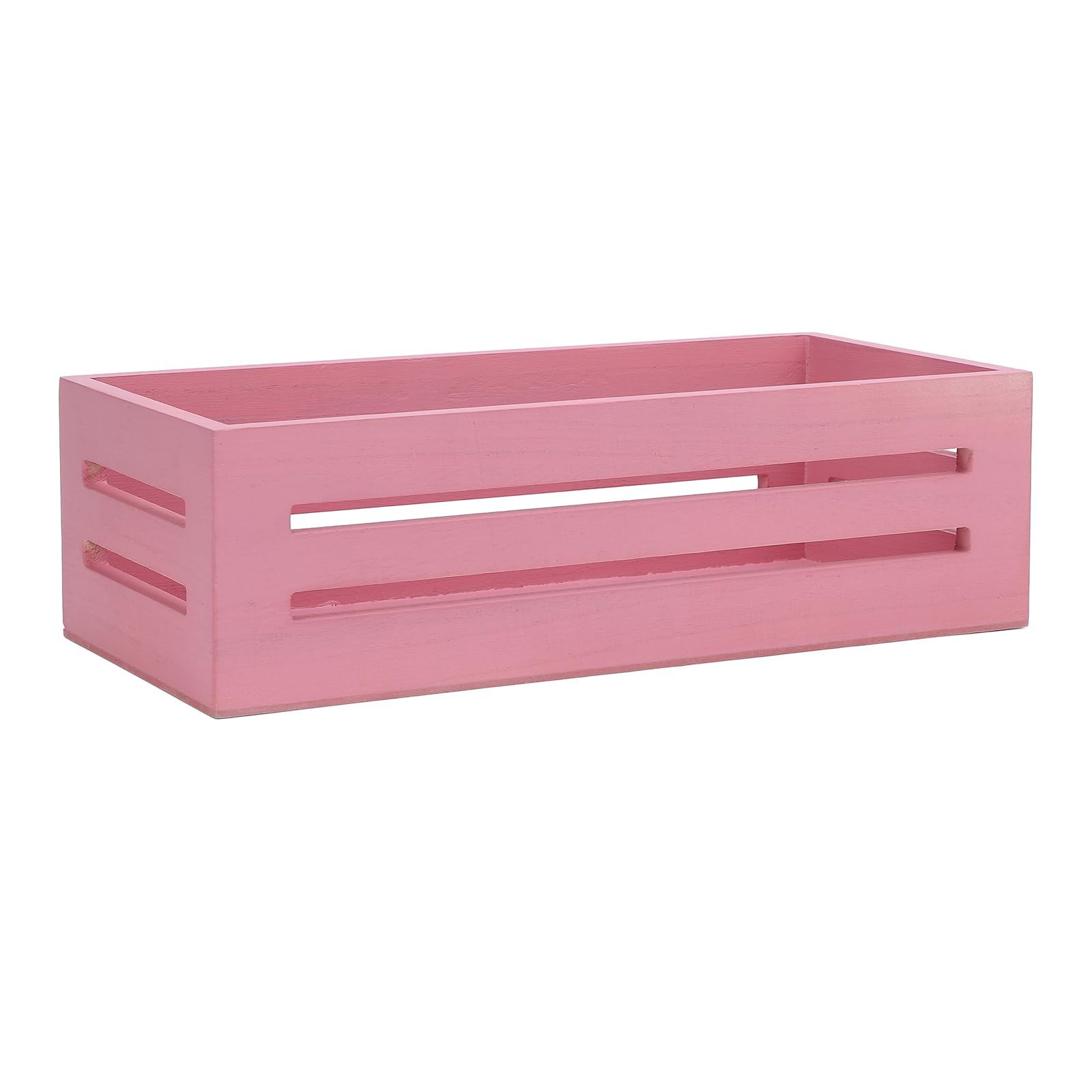 Wooden Storage Basket, Multifunctional Pink Organizer for Toilet Paper, Bathroom Organization