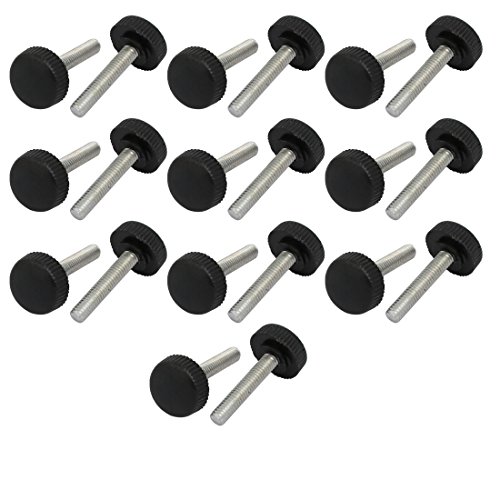 Aexit M4x20mm Thread Other Mechanical Hardware Accessories 14mm Dia Plastic Straight Round Knurled Grip Clamping Knob 20pcs Model:14as382qo487