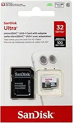 SanDisk Cartão de memória ultra 32GB UHS-I/Class 10 Micro SDHC com adaptador - SDSDQUAN-032G-G4A