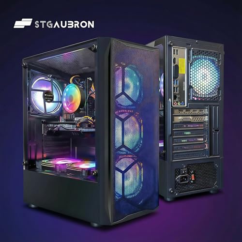 Image of STGAubron Gaming Desktop PC, Radeon RX 5700 8G, Intel Core i5 up to 3.6G, 16GB RAM, 512GB SSD, WiFi 6, BT 5.0, RGB Fan x 6, Windows 11 Home