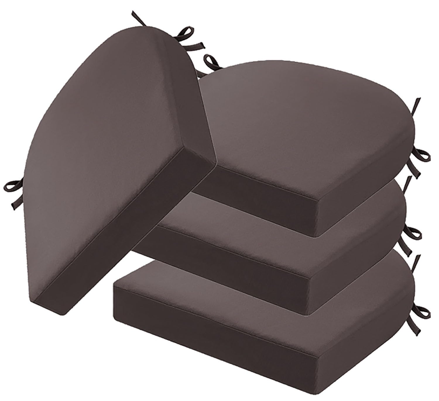Coussins de chaise d'extérieur imperméables 45x45x5cm galette de chaise de terrasse lot de 4