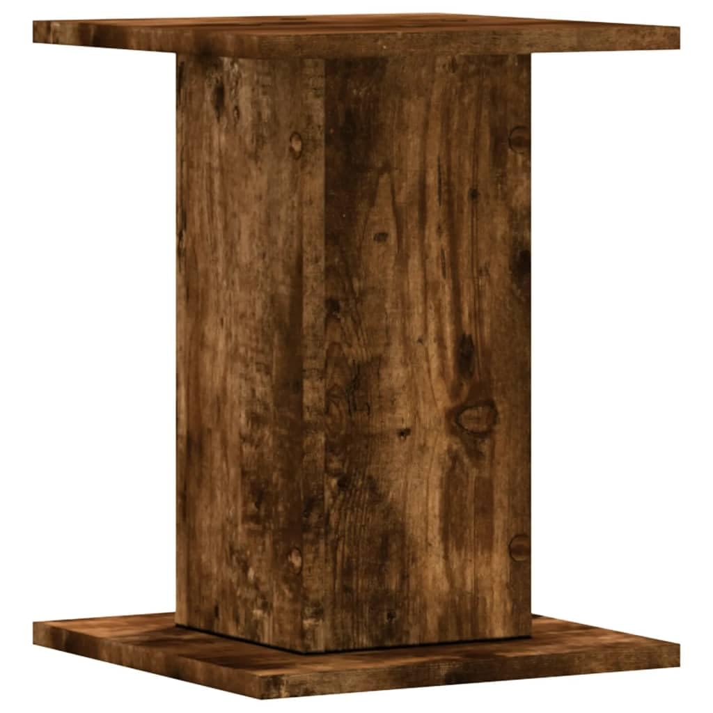 Lot de 2 Support d'enceinte, Support de Haut-Parleur Pieds d'enceinte Supports pour Enceinte 2 pcs chêne fumé Bois d'ingénierie