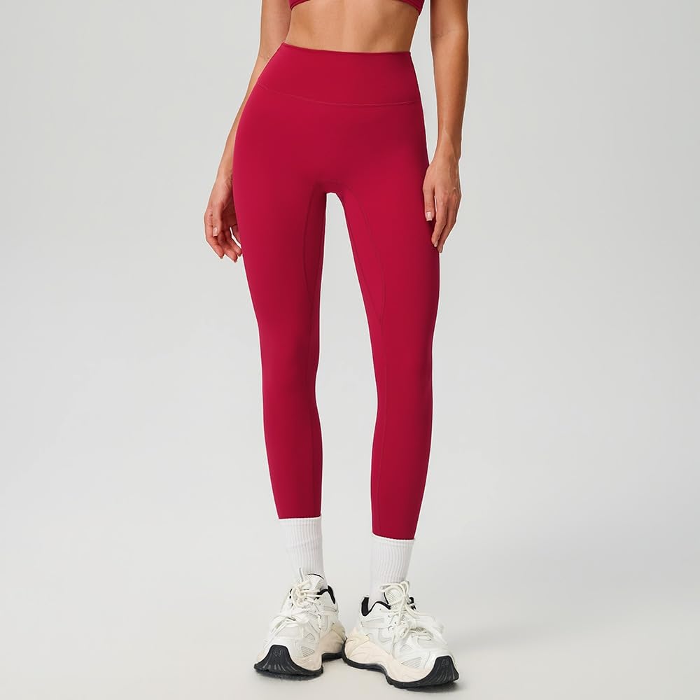 DYRBF - Leggings da donna a vita alta, per yoga, controllo della pancia, in tinta unita, traspiranti, ad alta elasticità, per allenamento, palestra, ciclismo