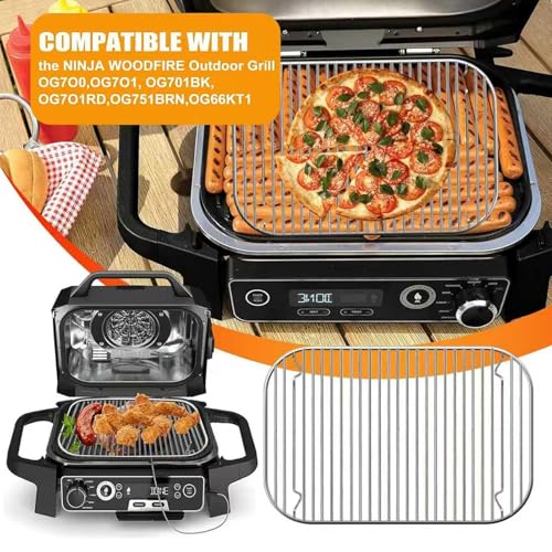 GXF Edelstahl-Grillrost-Zubehör für Ninja Woodfire OG701 OG751 Outdoor Grill & Smoker, Outdoor-/Indoor-Ersatz-Grillständer, Lebensmittelecht & Gesundes Kochen, Spülmaschinengeeignet