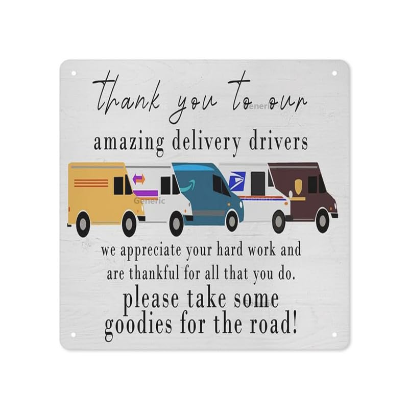 Thank You to Our Amazing Delivery Drivers Tin Wall Hanging Delivery Driver Thank You Gifts,Appreciation Metal Hanging Sign,Metal Wall Decor for Living