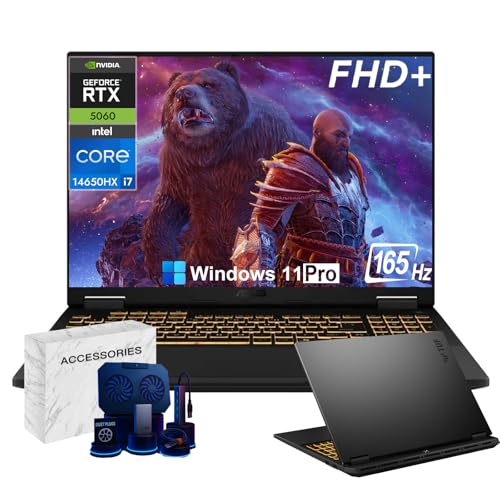 Image of ASUS TUF F16 Gaming Laptop Computer- 16 inch FHD+ 165Hz, Intel 16-Core i7 14650HX(Up to 5.2GHz), NVIDIA RTX 5060, RGB Backlit KB, Wi-Fi 6E, DLSS 4, Windows 11 Pro, w /Accessories (32GB DDR5 RAM, 1TB SSD)