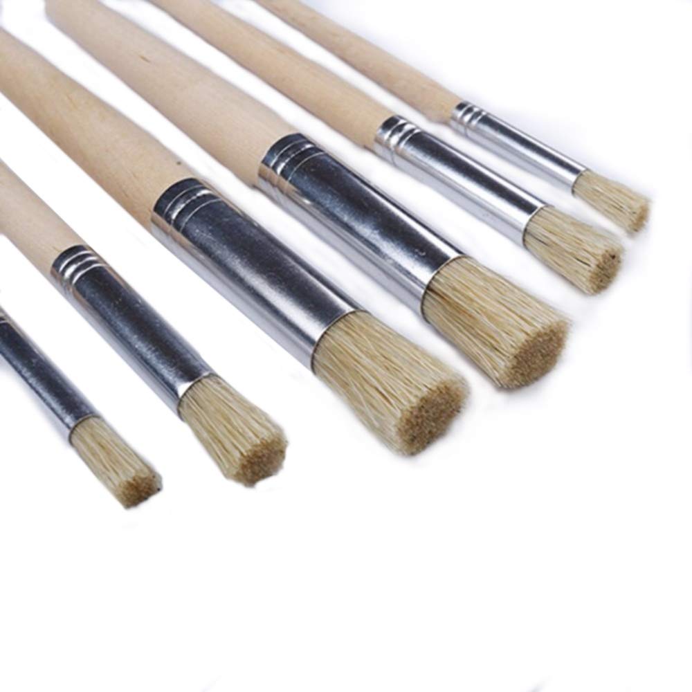 Buy Color Bristles® 6Pc Wooden Handle Natural Hog Hair Bristles Stencil