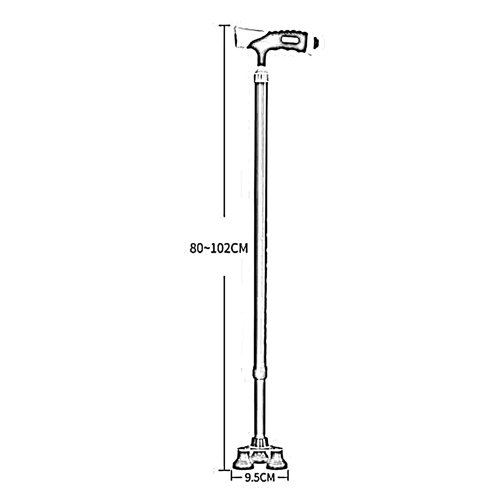 Bastón para Hombres y Mujeres con luz LED y bastón para Ancianos Ajustable en 12 Alturas con Base de trípode de Agarre (Color : Blue) Vision