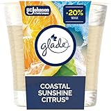 Glade Scented Candle, Coastal Sunshine Citrus, Air Freshener Infused with Essential Oils, 1-Wick Candle, 1 Count