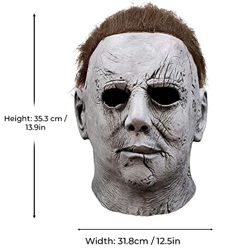 SC Products Michael Myers Mask Adult 100% Natural Latex, White - Image 4