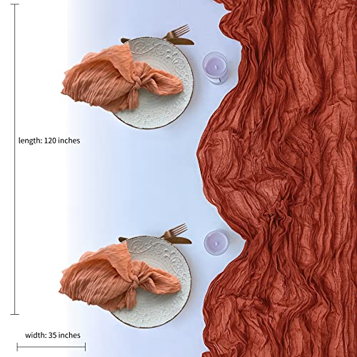 6 Pieces Cheesecloth Table Runner 10 Ft Terracotta Table Runner Gauze For Boho Rustic Wedding Arch, Baby And Bridal Shower, Birthday Party Thanksgiving Decor Decorations #TOP2