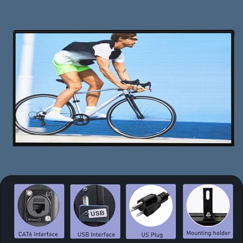 Image of P5 Outdoor 65 inchx34 inch LED Sign Programmable Digital Board -High-Res Scrolling Display, USB and WiFi Control, Custom Images & Video for Business