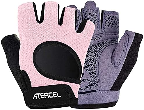ATERCEL Weight Lifting Gloves Full Palm Protection, Workout Gloves for Gym, Cycling, Exercise, Breathable, Super Lightweight for Men and Women(Pink, M)