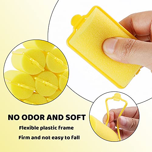 Foam Sponge Hair Roller Soft Sleeping rollers Curvy Wavy Hairstyle Curling Hair Styling Tools 24 Pieces Use For Long Hair Short Hair Ladies And Children 1.4"X2.75" (yellow)