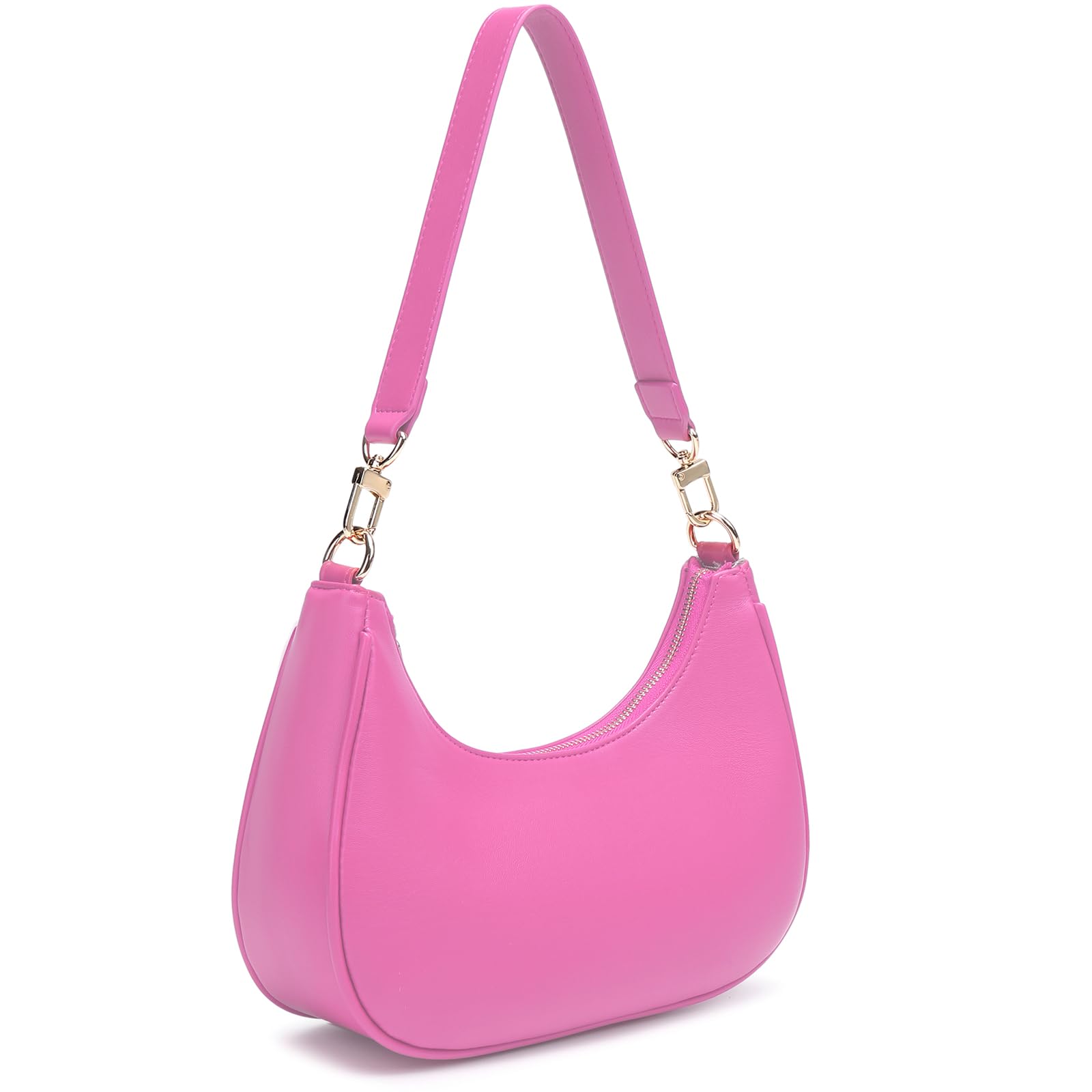 Women's Shoulder Bags Cute Hobo Purses Vintage Handbags with Zipper Lightweight Underarm for Dating Shopping Gift (Pink) view 2