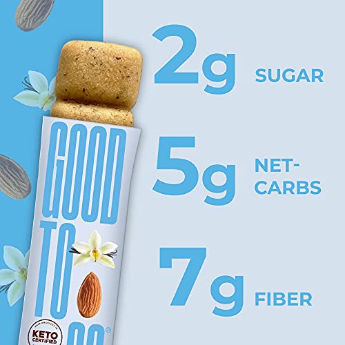 Good To Go Soft Baked Bars Vanilla Almond, 9 Pack - Gluten-Free, Keto Certified, Paleo Friendly, Low Carb Snacks #TOP3