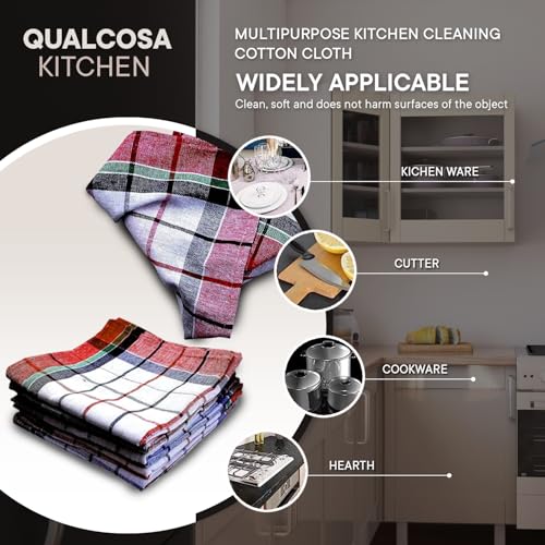 Image of Kitchen Cleaning Cloth Multipurpose Kitchen Towels Cotton Dish Napkin - Machine Washable Etc 18X18 Inch Pack of 06 Pcs