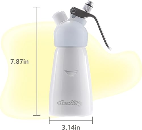 Miniatura 4 de Dispensador de crema AMAZWHIP de 8.5 fl oz para todas las aplicaciones en frío, batidor de crema de aleación de aluminio duradero con 3 boquillas