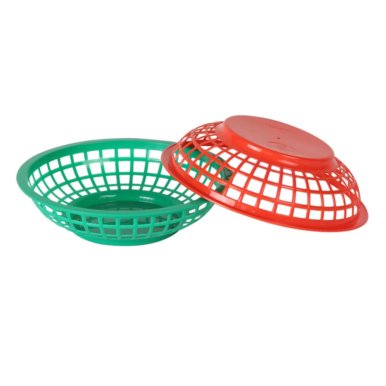 Cabilock 2pcs Plastic Snack Basket Multifunctional Household Food Organizer for Desktop Storage for Fruits French Fries and More for Home Restaurant and Classroom Use