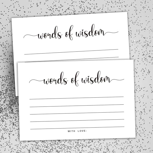 50 Words of Wisdom Advice Cards for Graduation, Marriage, wedding, Use As Bridal or Baby Shower Party Games, Boy or Girl Baby Prediction or Advice Cards. 4\" x 6\" - Thumbnail 6