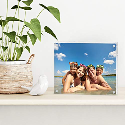 Americanflat Acryl-Bilderrahmen, doppelseitiger Rahmen mit magnetischen Ecken, transparenter Acrylrahmen für Schreibtisch oder… – Ansicht 4