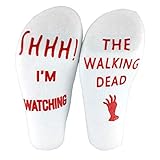 3 Pairs 'Shhh I'm Watching The Walking Dead' Funny Cotton Socks Skeleton Halloween unti-slip Socks...