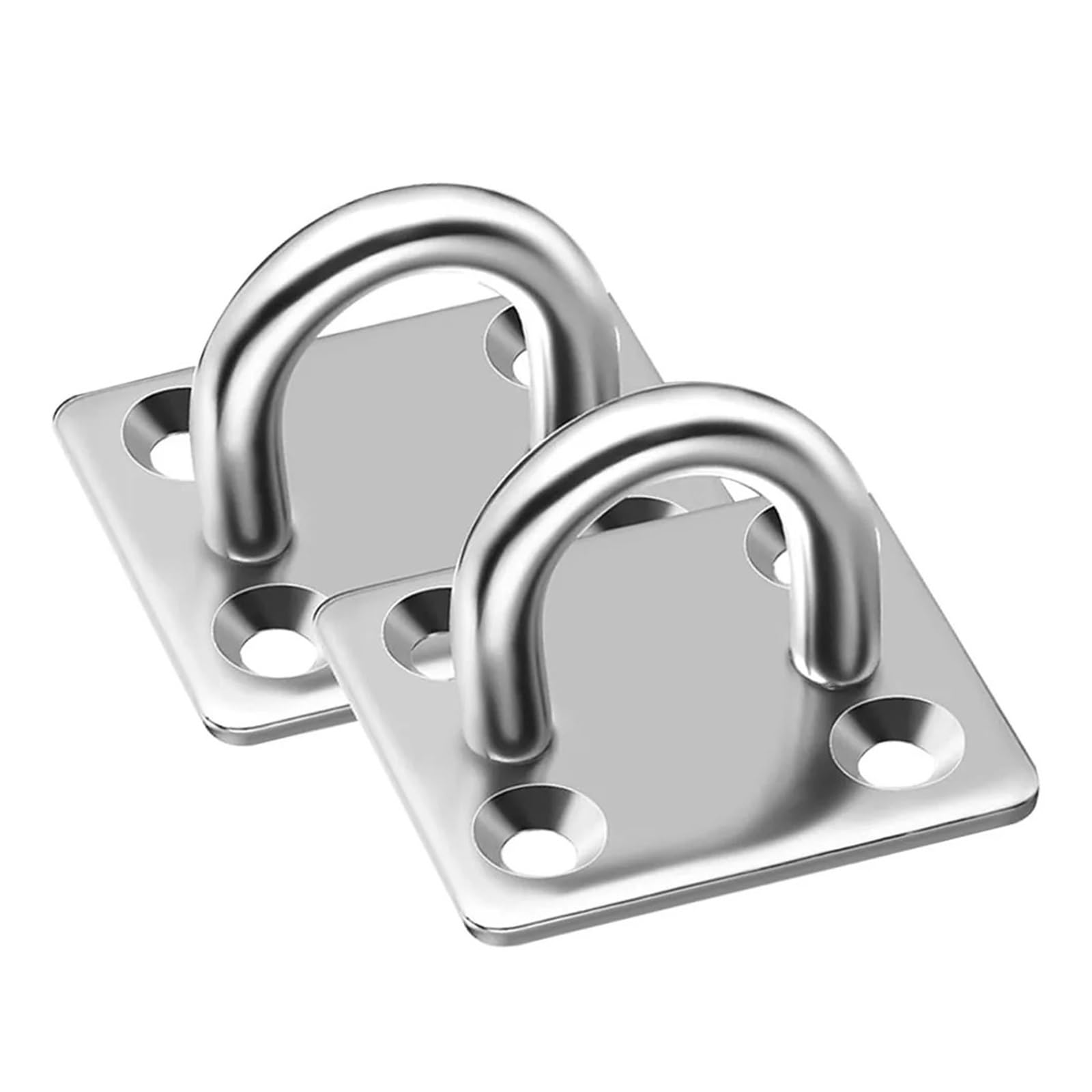 Vnakrny Eye Pate 16PCS Wall Mounting Hook Pad Eye Plates Marine Hardware Multifunctional Mount Hooks for Exercise Resistance Bands Swing Comes with Screws(M5)