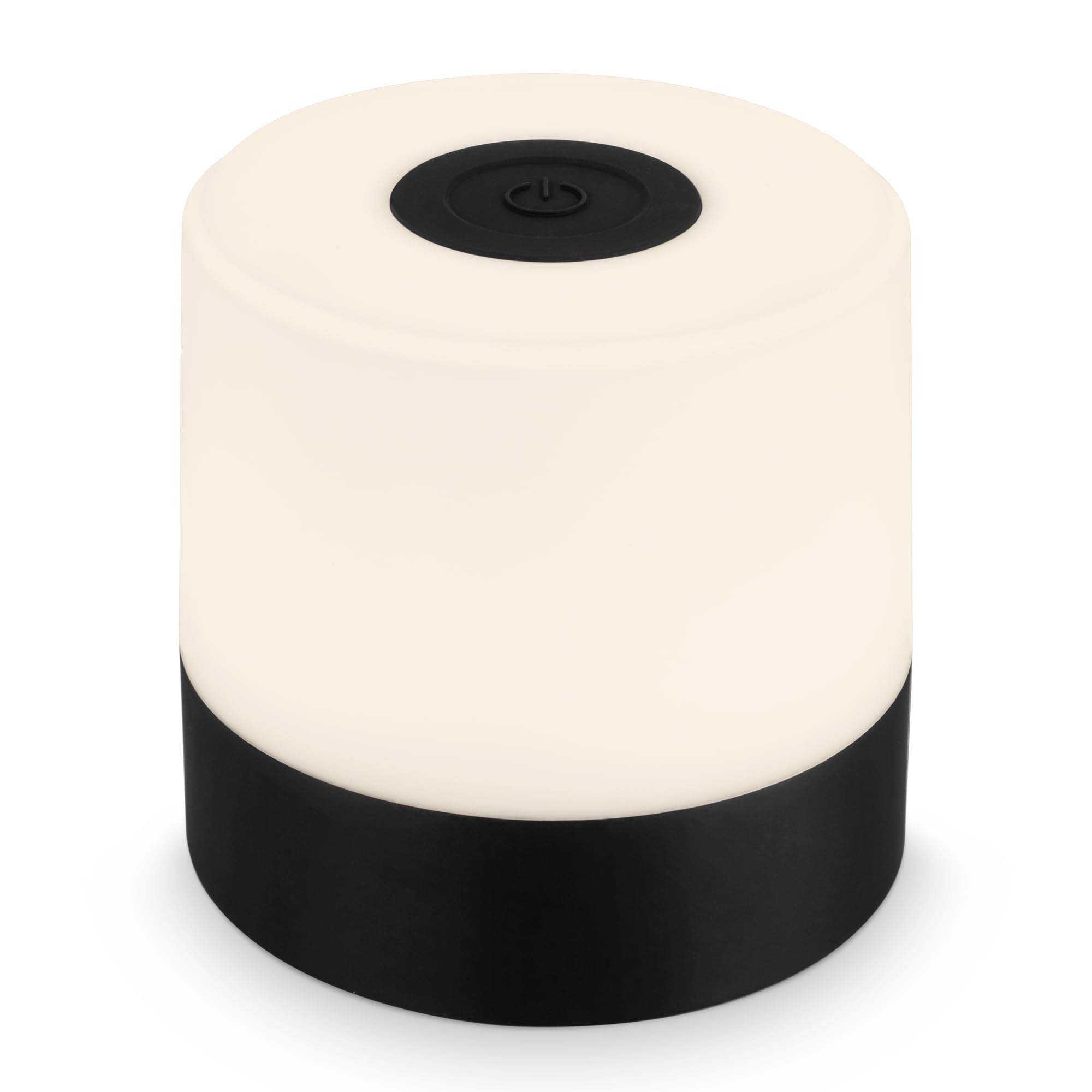 BRILONER - Mini lampada da tavolo senza fili, ricaricabile, a batteria, lampada da scrivania dimmerabile, abat jour, USB-C, lampada comodino senza fili, 2W 150lm 2.700K, 7x7 cm, Bianco Caldo, nero