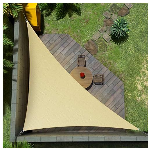 Amgo 16' x 16' x 22.6' Beige Right Triangle Sun Shade Sail Canopy Awning Shelter Fabric ATNAPRT16 - UV Block UV Resistant Heavy Duty Commercial Grade - Outdoor Patio Carport - (We Customize)