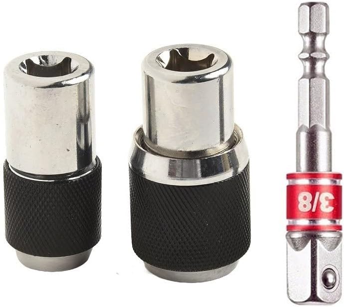 Miniatura 5 de Juego de 3 llaves de grifo, juego de 3 piezas con adaptador de enchufe de 38 pulgadas, herramientas extractoras de grifo ajustables para reparación