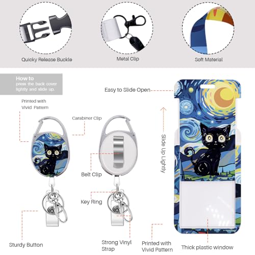 50% Off Star Cat ID Badge Holder & Lanyard Set for Office Gifts