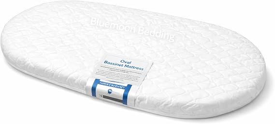 Microfibre Hypoallergenic Moses Basket Mattress 66x28 x 3cm Thick Oval Shaped Will Fit Mothercare Moses Baskets