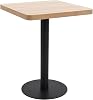 Elegant Bistro Table - Light Brown & Black, MDF & Steel, 24x24x30 inch, Easy Assembly Model286430