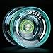 MAGICYOYO K2 Crystal Professional Finger Spin Yoyo, Responsive Yoyo for Kids 8-12 & Beginners, Durable PC Plastic Yo-yo, Includes 12 Yo yo Strings, Glove & Bag (Crystal Green)