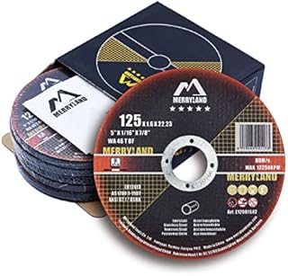 Merryland Tarcza Tnąca 125 Metal Do Szlifierki Kątowej, 125 X 1,6 mm Stal Nierdzewna INOX Żelazo Tarcze do Cięcia Super Cienki 25pcs, Expert-Line E12081642