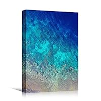 Canvas Wall Art Coastal Aerial View Beach Beach Blue Coastal Cool Photography Relax/Calm - 12x18 inches