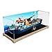 HCAEIOFJ Przezroczysta akrylowa gablota do Lego City 60368 Nadaje się do Arctic Explorer Ship Display Box Gift (tylko gablota) (drewniane dno + tło)