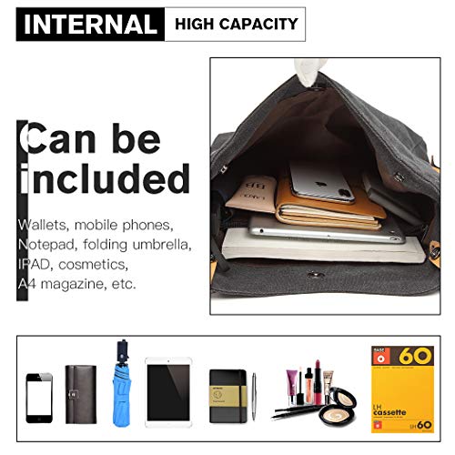 Kono Dames canvas handtas rugzak vrouwen schoudertas shopper tas vintage hobo schoudertas voor werk school reizen - Image 7