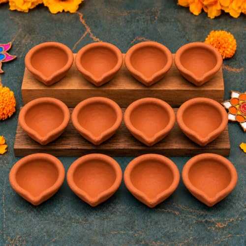 Image of Clay Diya|Traditional Clay Diya|Pack of 12