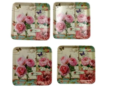 Salvamanteles de melamina juego de 4 piezas colección Rosas England, Sottobicchiere, Melamina, melamina Cover