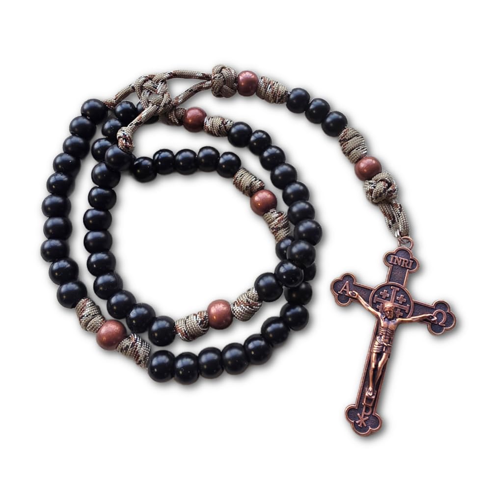 Best Selling Paracord Military Rosary in Rattlesnake color